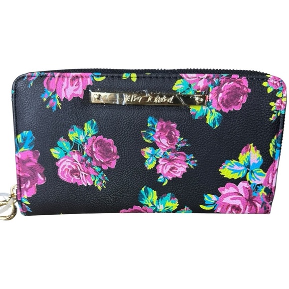 Betsey Johnson Black Floral Wallet - Picture 10 of 12